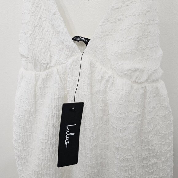 Sweetie Status White Crinkle Sleeveless Tie-Back Babydoll Dress size Small - Picture 7 of 15